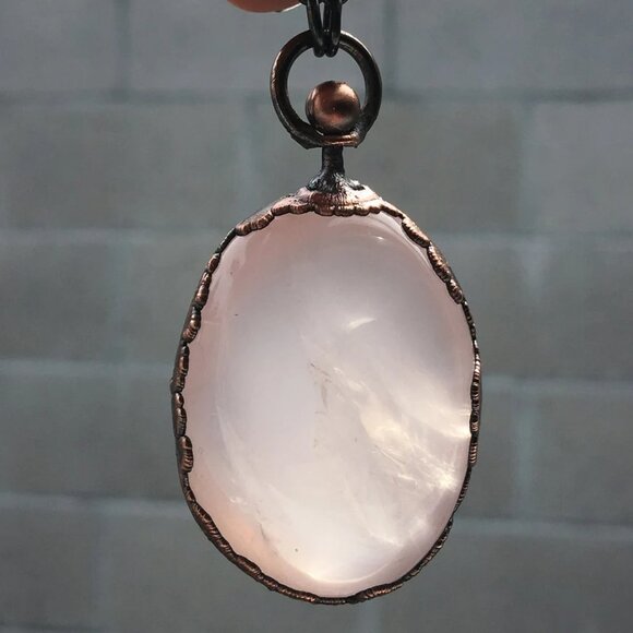 Star Rose Quartz Necklace/Reversible Spinning Amulet by Query Eve - Picture 5 of 11